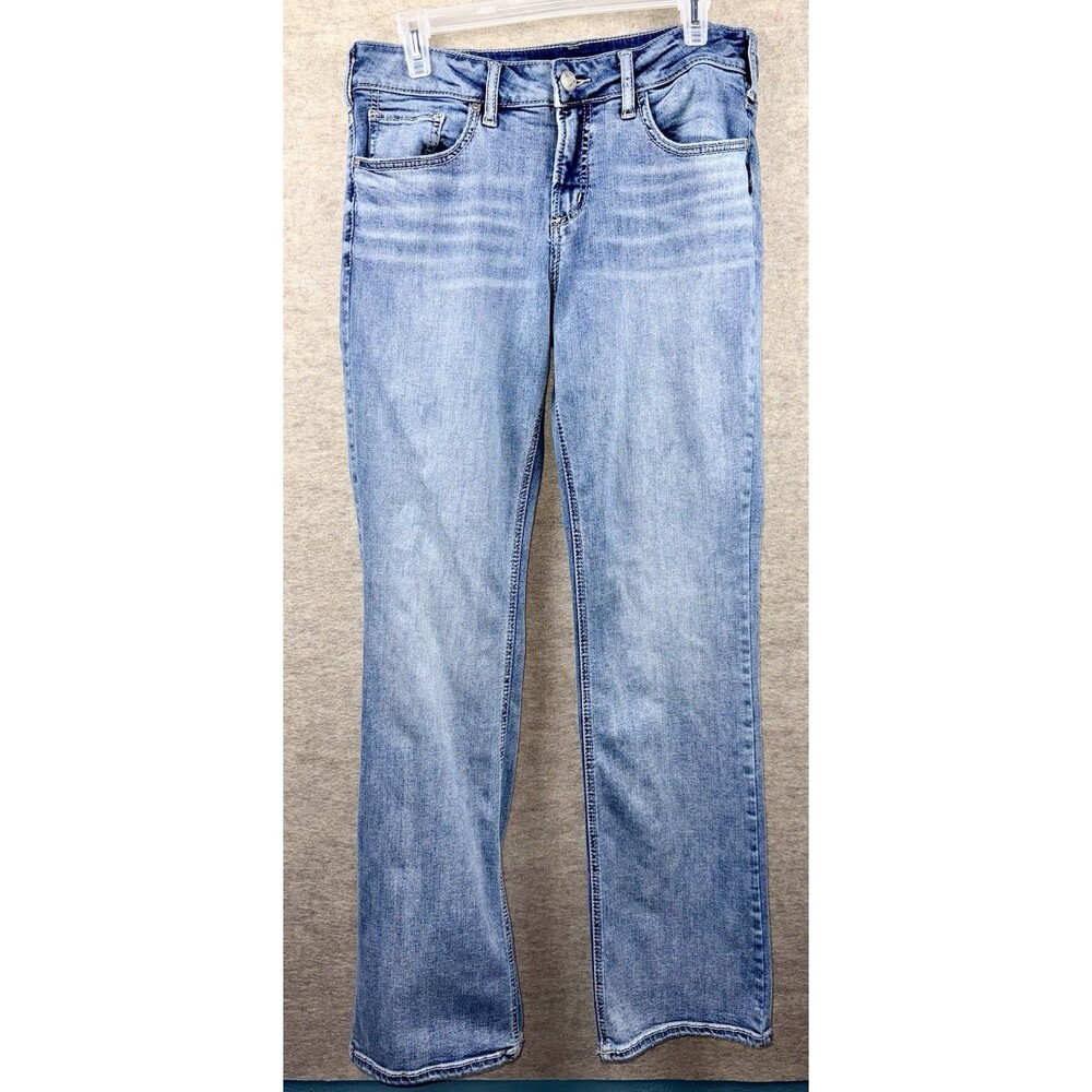 Silver Jeans Womens Blue Denim Light Wash Bootcut-Leg Jeans Size 32/33